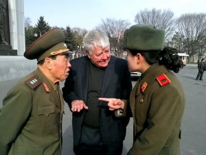 Former Congressman and Korean War hero Pete McCloskey meets with a three-star North Korean general. Photo: Courtesy Pete McCloskey